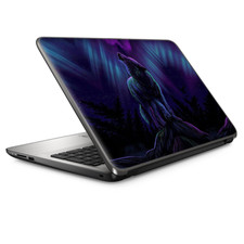 Laptop Skin Wrap Universal for 13 inch - Wolf in glowing purple background