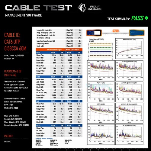 CAT6 Plenum Cable 1000ft UTP 23AWG 550MHz Bulk DSX-8000 High Performance Blue - 第 7/7 張圖片