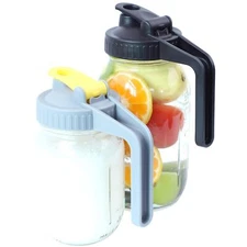 Mason Jar Pour Spout Lids With Handle Regular Mouth Mason Pitcher Lid With Fl...