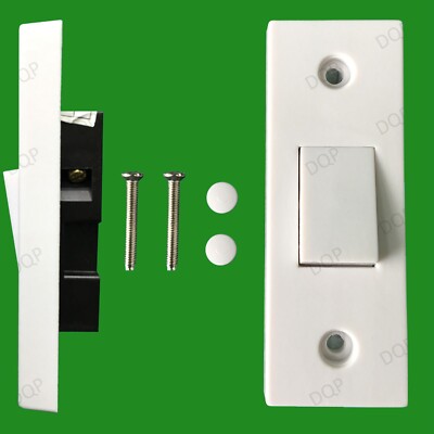 1 Gang 1 Way 10A White Architrave Light Rocker Wall Switch