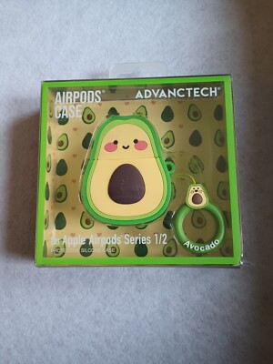 Advanctech Airpod Case Avocado For Airpods Series 1/2 Detachable Key Ring
