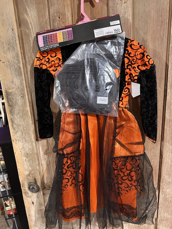 Way To Celebrate Orange Witch Costume Size Small 6-6X New Girls Dress - Image 4 of 4