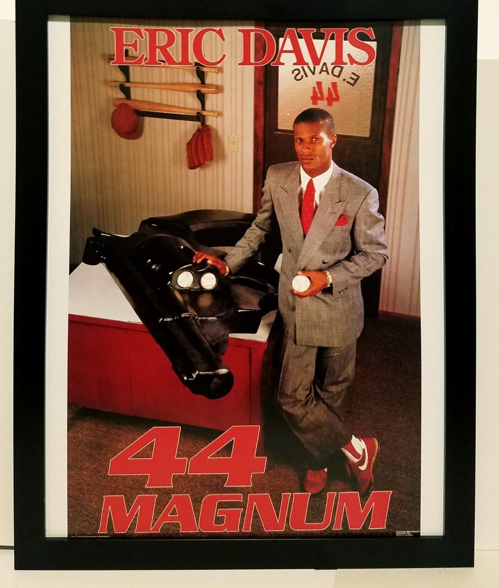 ダムド 80s ヴィンテージプロモポスター Eric Davis Cincinnati Reds Costacos Brothers 8.5x11 FRAMED Print