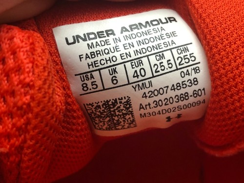 Under Armour Surge 3020368 Running Yoga Gym Shoe Sneaker Women Size 8.5 Orange❄️ - Picture 7 of 10