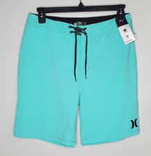 Hurley Mens 20" Length Seafoam Green Teal Board Shorts Swim Trunks Pocket SZ 30