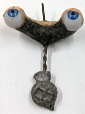 Vintage German Antique Hand Blown Rocker Glass Doll Eyes Blue Round Shaped BBI-4