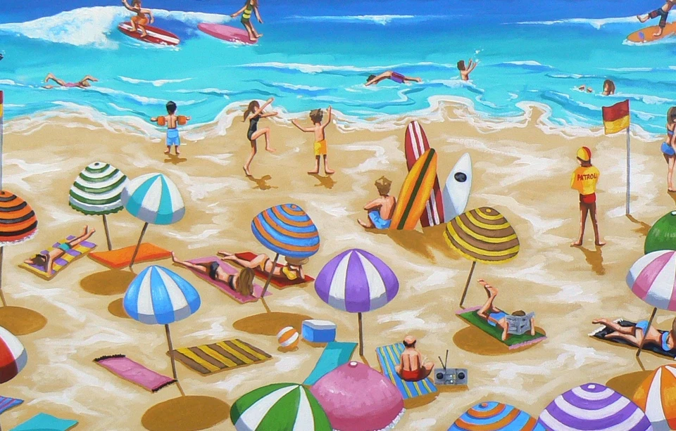 ART  BEACH LANDSCAPE PAINTING  PRINT andy baker canvas  australia abstract - Image 2 of 4