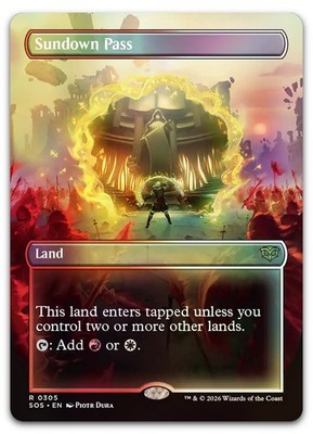 Sundown Pass (Borderless) #305 (Foil) (NM) Secrets of Strixhaven SOS Magic MTG