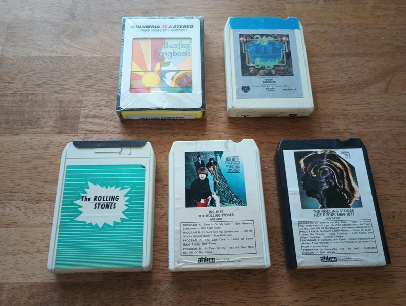 Rolling Stones, Fog Hat, Beatles  8 track tape MIXED LOT SEE PIX WOW. 