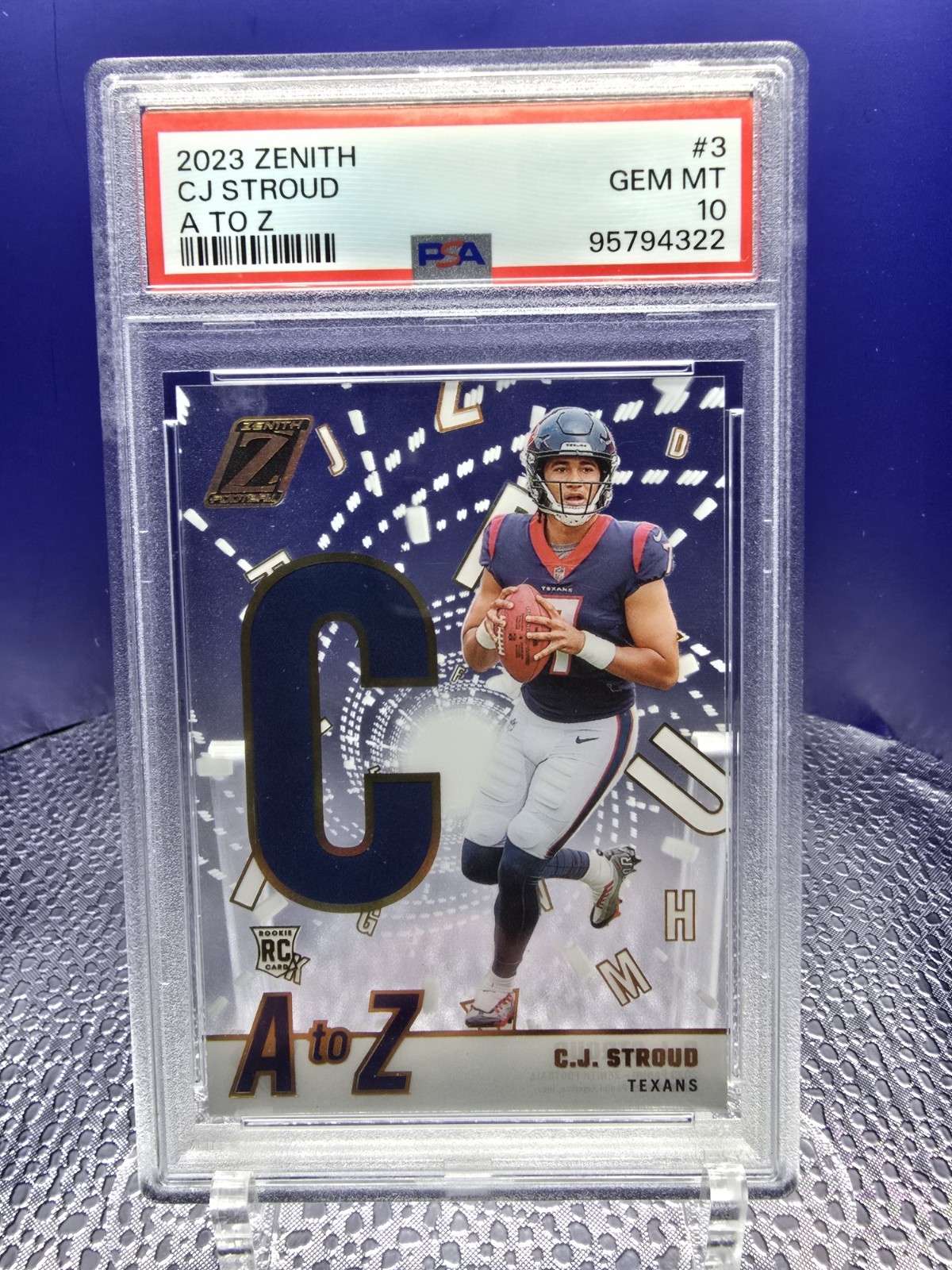 2023 Panini Zenith - A to Z #3 C.J. Stroud (RC) Case Hit Texans!!  PSA 10