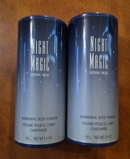 Sealed x2 AVON NIGHT MAGIC EVENING MUSK Shimmer Fragrance Body Powder 1.4oz