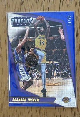 2018-19 Panini Threads Dazzle Blue 19/25 Brandon Ingram #48 LA Lakers  
