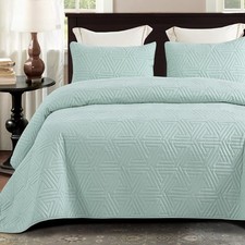 Whale Flotilla Twin Quilt Set, 2-Piece Ultrasonic Geom - Soft  All-Season