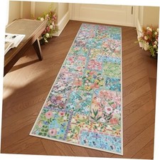  Floral Washable Runner Rug, 2x6 Pink Rug Runners for Hallways Non Slip, Soft 