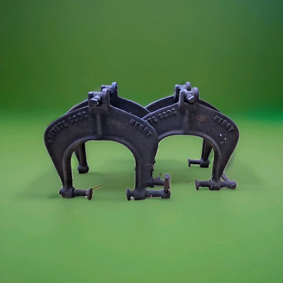 Outils Tapissier Ébéniste Paire serre-joints anciens Breveté SGDG Henry - Photo 4/4