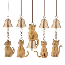 Cat Memorial Wind Chime Hanging Ornament Decorative Vintage Copper Blessing Wind