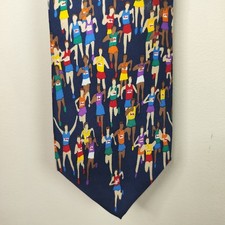 Alynn "Marathon"  Theme 100% Silk Neck Tie Men's USA 58 x 3.75