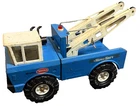 Vintage Mighty Tonka 24 Hour Service Tow Truck Wrecker Blue Pressed Steel