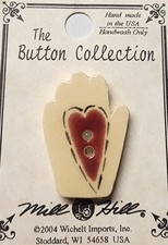 DIY Mill Hill Ceramic Button - Heart in Hand Button