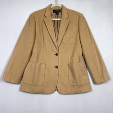 Vintage Lauren Ralph Lauren Blazer Womens 12 Petite 100 Camel Hair Tan USA Made
