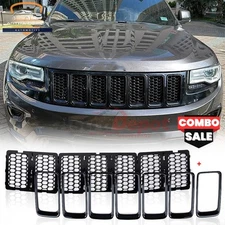 For 2014-2016 Jeep Grand Cherokee Front Grille Inserts Mesh Honeycomb Trim Cover