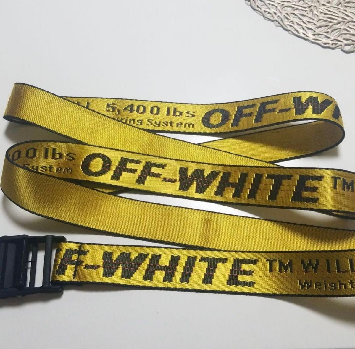 Men's Wear Off-White OFF WHITE VIRGIL ABLOH Yellow Logo Belt