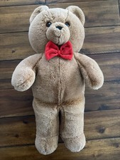 VTG Dakin Fun Farm Honey Jo Bear 1986 Teddy Plush Stuffed Brown Red Bow 20"
