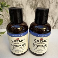 Cremo Thickening Beard Wash 4 fl oz each 2 Pack Gentle Cleanser - Brand New