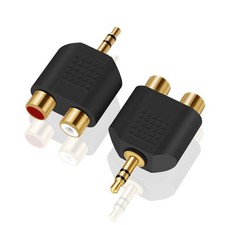 3.5 mm TRS to Dual RCA F 2-Pack , 3.5mm Stereo to Dual RCA Female Audio Brea...