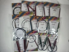 Lot of 15 Knitter's Pride Dreamz Circular Knitting Needles Assorted Sizes