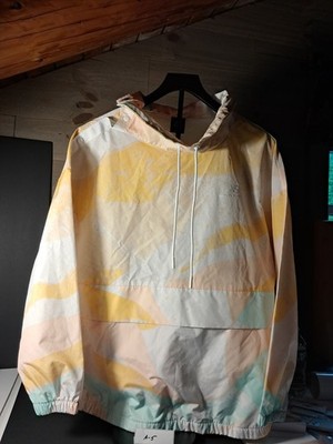 New Balance Women's Multicolor Windbreaker no  Jacket L Hooded Pullove Polyester