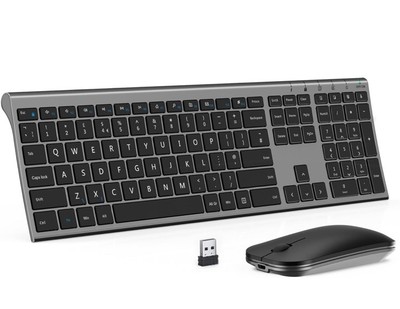 Seenda Wiederaufladbares Kabelloses Tastatur und Maus Set - Ultra Slim - Space Grau