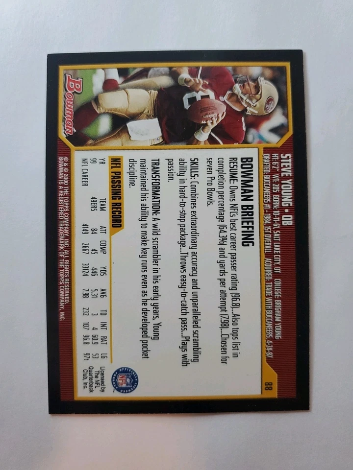 STEVE YOUNG 2000 BOWMAN #88   EX MT+ - Image 2 of 2