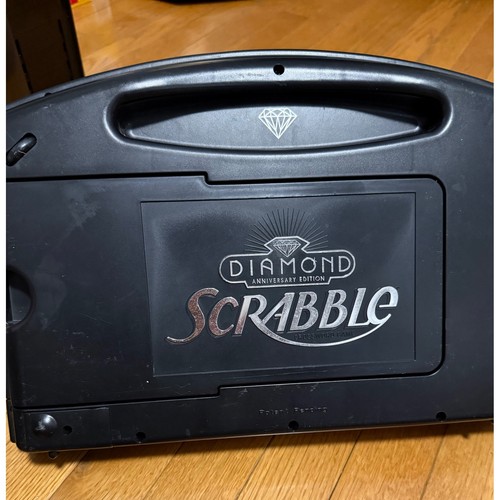 Scrabble Diamond Anniversary Edition Game - Black Tiles - Folding Travel Board