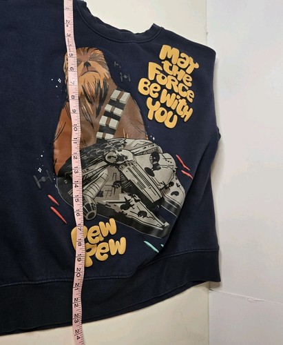 Disney Star Wars Chewbacca May The Force Pullover Crewneck Sweatshirt Boys YM - Picture 13 of 14