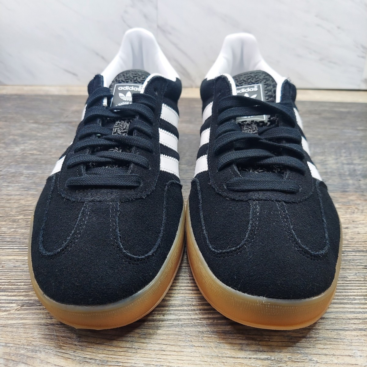 Size 8 - adidas Gazelle Indoor Black White Gum for sale online | eBay