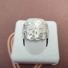 Sterling Silver Blossom Flower Ring Ring Size 8.5