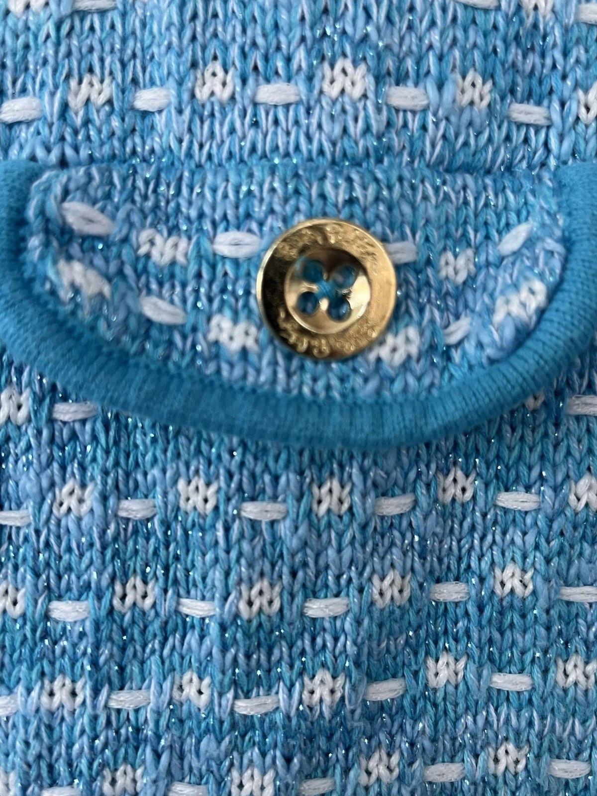 Lilly Pulitzer Women’s Kienna Cardigan Blue White Knit Pockets Button M - product detail image 4