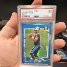 Panini 2023 Donruss Optic Bryce Young #213 Panthers Aqua Prizm /299 PSA 9 Rookie