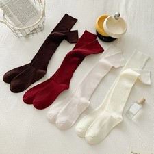 Fashion Women Stockings New Autumn Solid Color Casual Plain Knee High Socks