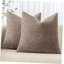 Pack of 2 Decorative Throw Pillow Covers Soft 22" x 22" Pack of 2 Taupe Grey