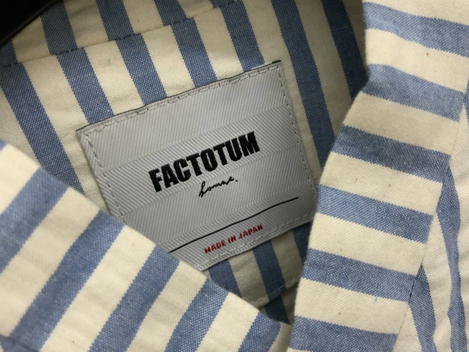 FACTOTUM HOMME M.I.Japan SZ 48 All White Cotton W/ Blue Striped Men’s Jacket PEC - product detail image 2