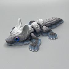 Schlüsselanhänger Tierfigur 3D Grau/Blau au...