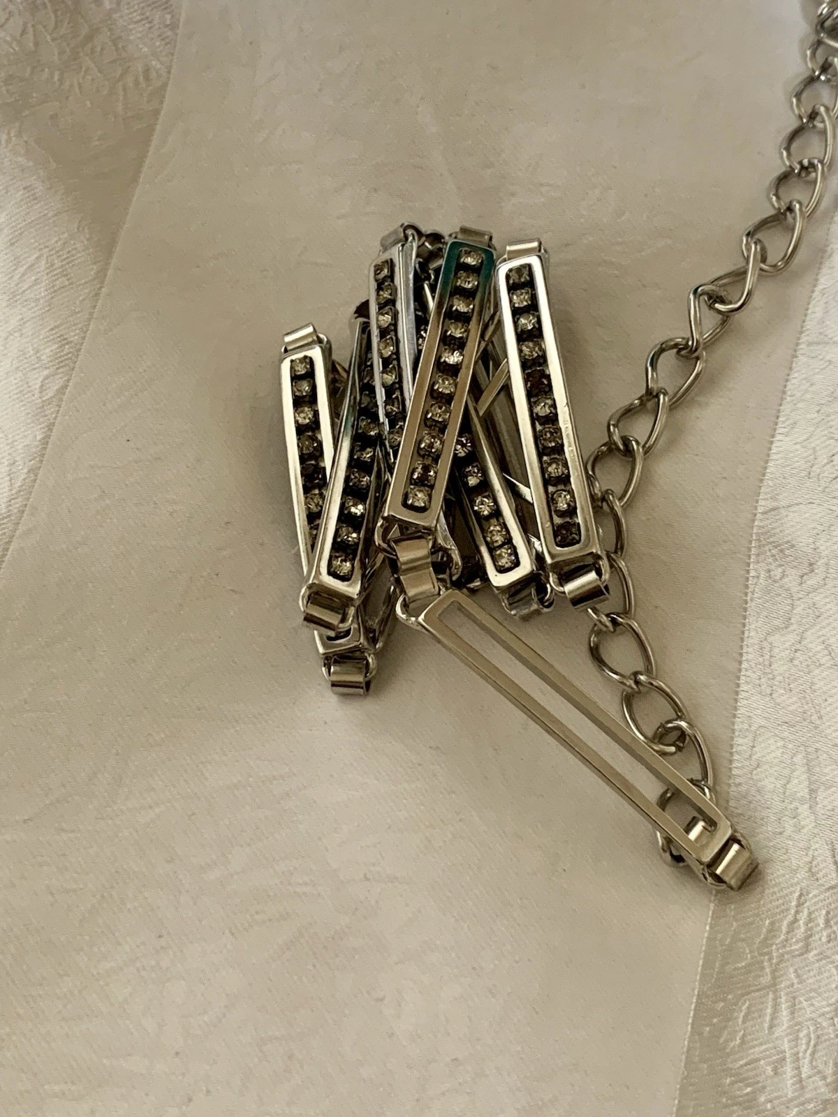 Rare Ceinture Argentée Chaîne Gucci réglable Vintage 70   (78cm + 22)