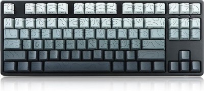 Molgria Contour  Keycaps, 98 Set Custom PBT Cherry Profile Double-Shot  Twilight