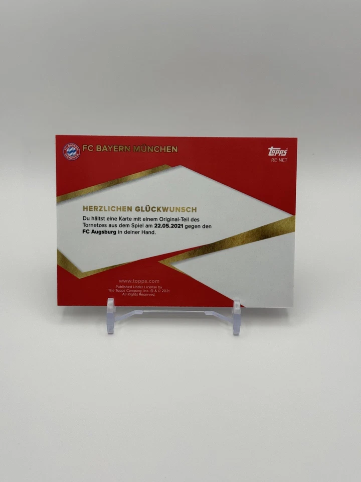 2021-22 Topps Bayern Team Set Lewandowski Net Relic Record Breaking Game 33/50 - Image 4 of 4