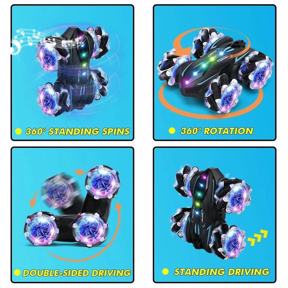 4WD Hand Gesture Sensing 360° RC Stunt Car Off-Road Remote Control Twist Car Toy - Image 2 of 4