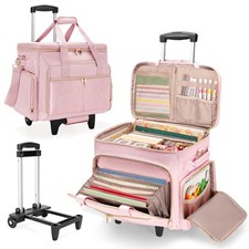 Rolling Scrapbook Bag, Scrapbook Storage Tote Bag with Wheels, Craft Cart Org...