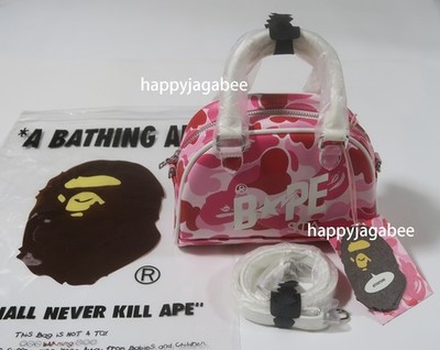 A BATHNIG APE Ladies' Goods ABC CAMO MINI BOWLING BAG Pink