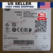 Allen-Bradley 22A-B4P5N104 Sealed PowerFlex 4 240V 3P 1HP AC Drive US Free Tax